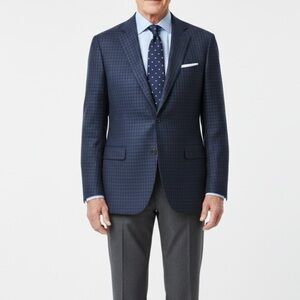 Jack Victor Size 46 R Blue Wool Blazer